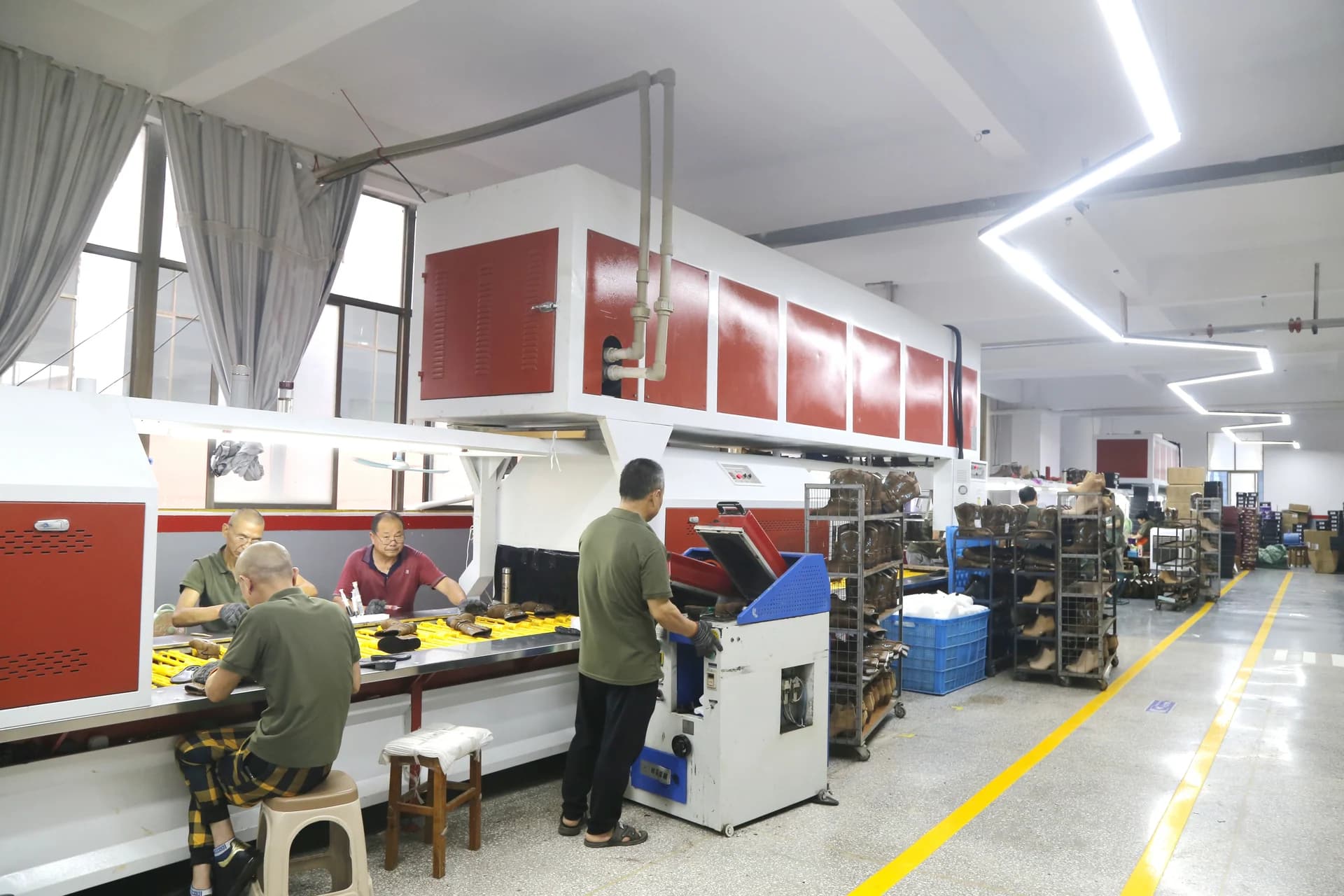 Footwear production line at the SHI JI manufacturing base in Jiangxi