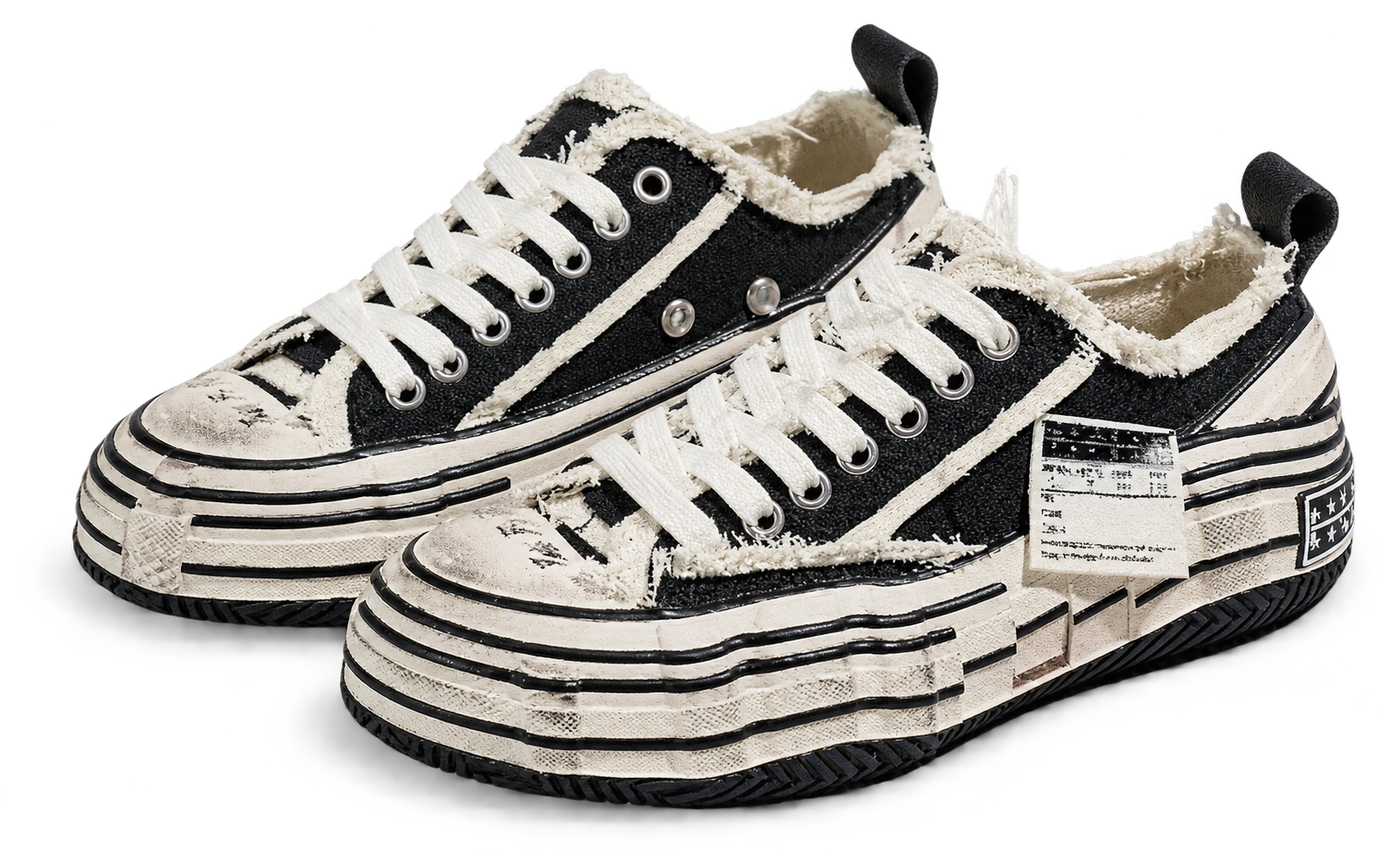 Style 650112 women's distressed platform sneaker by SHI JI FOOTWEAR, style 650112